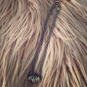 Miglio silver toggle necklace with crystal pendant